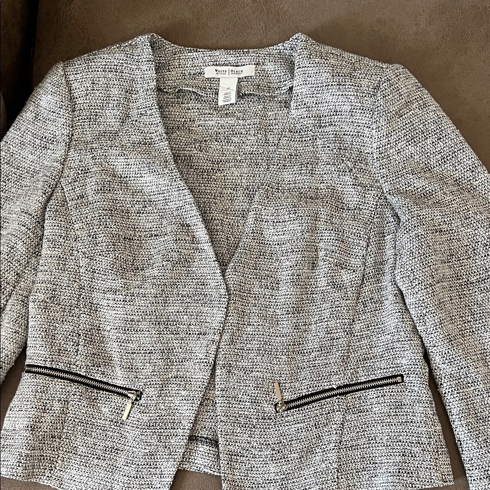 White House Black Market Women's Gray Textured Blazer